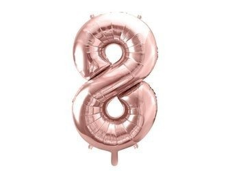 Foil balloon - Number "8" - Pink gold - 86 cm