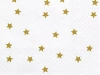 Paper napkins - White with gold stars - 20 pieces