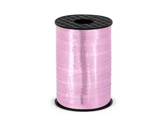 Plastic ribbon - pink metallized - 5mm/225m - 1 pc.