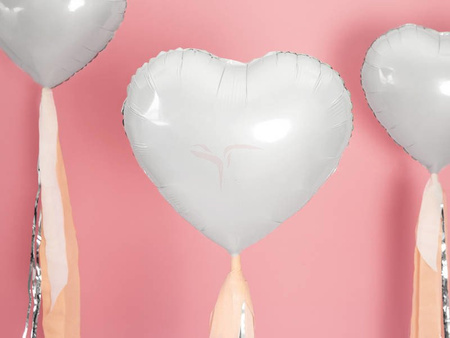 Foil balloon - Heart - White - 45 cm