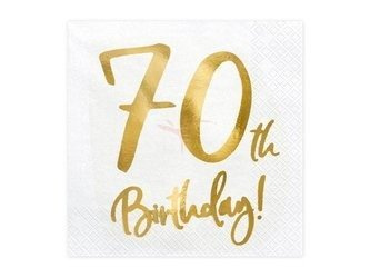 Paper napkins - 70th Birthday! - White - 33x33cm - 20 pieces