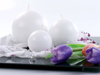 Frosted Ball candle - 6 cm - white - 10 pcs.