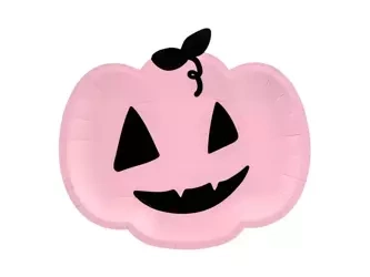 Pumpkin plates - pink - Halloween - 25 x 22 cm - 6 pcs.