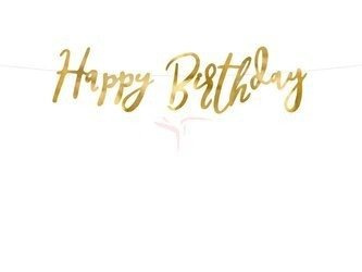 Birthday banner - Happy Birthday - Gold - 16.5 x 62 cm