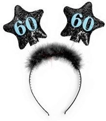 Headband with stars - 60th Birthday - Black