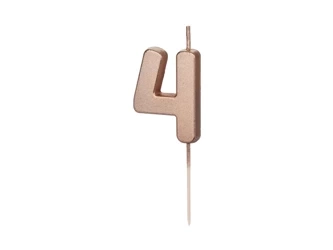 Birthday candle - Number 4 - Pink gold - 4,5 cm - 1 pcs.