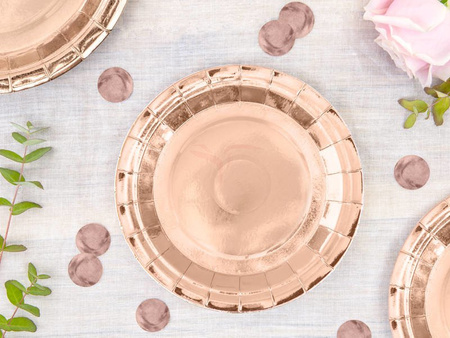 Paper plates - Round - Pink gold - 18cm - 6 pieces 