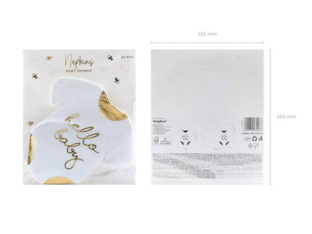 Paper napkins - Sleepsuits - Hello Baby - 16x16cm - 20 pieces