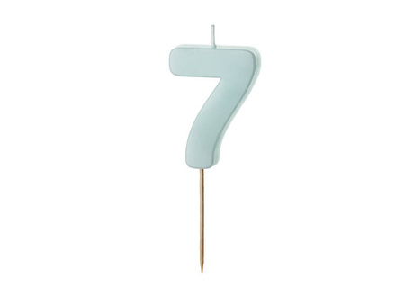 Birthday candle - Number 7 - mint - 5,5cm - 1pc.