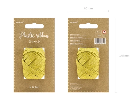 Plastic Ribbon - Gold - 5mm/10m