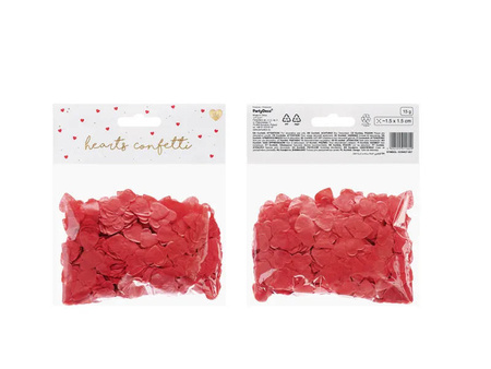 Tissue Paper Confetti - Hearts - 1.6 x 1.6 cm - Red