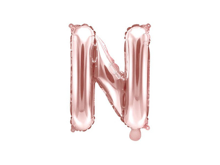 Foil balloon - Letter "N" - Pink Gold - 35 cm