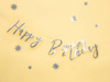 Birthday banner - Happy Birthday - Silver - 16.5 x 62 cm