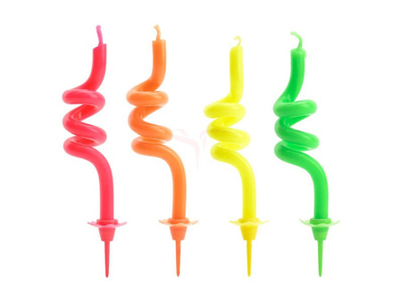 Birthday candles - Twisted - 8 cm - 4 pieces