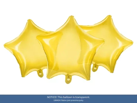 Foil balloon - Star - Yellow - Transparent - 48cm