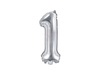 Foil balloon - Number "1" - Silver - 35 cm 