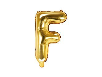 Foil balloon - Letter "F" - Gold - 35 cm