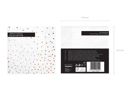 Paper napkins - Dots - White - 33x33cm - 20 pieces