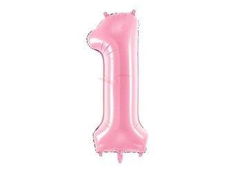 Foil balloon - Number "1" - Pink - 86cm 