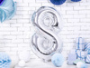 Foil balloon - Number "8" - Silver - 86 cm