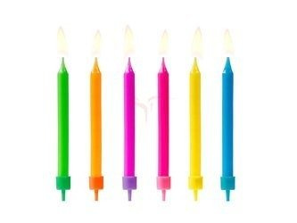 Birthday candles Colorful mix - 6.5 cm - 6 pcs.