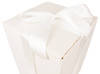 WHITE CARDBOARD BOX - with light cream ribbon - 35x25x25cm