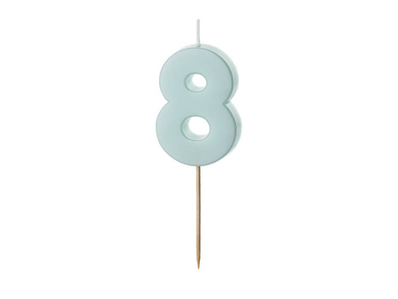 Birthday candle - Number 8 - mint - 5,5cm - 1pc.