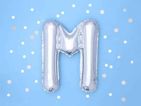 Foil balloon - Letter "M" - Silver - 35 cm