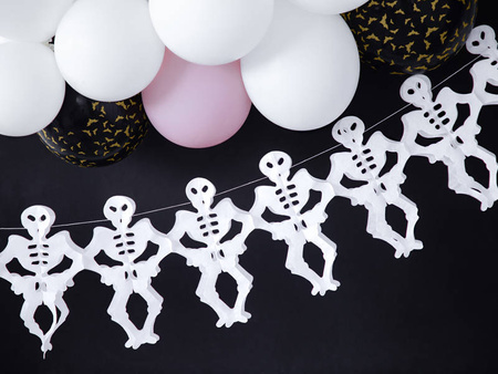 Tissue paper garland - Skeletons - White - 300cm