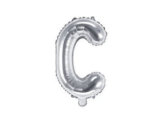 Foil balloon - Letter "C" - Silver - 35 cm