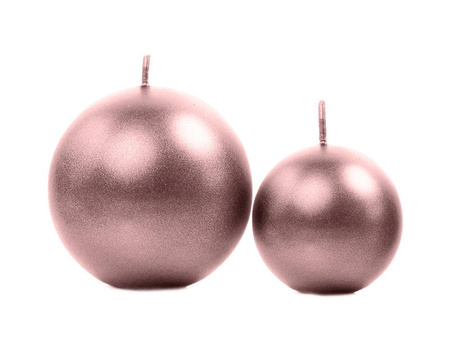 Ball Candle - Metalized - Pink Gold - 8cm - 1 piece