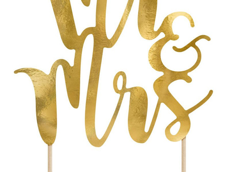 Cake topper - Mr & Mrs - Gold - 25.5 cm