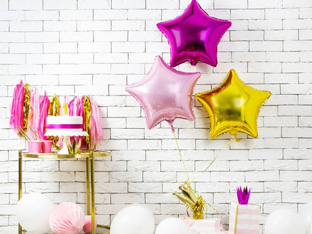 Foil balloon - Star - Bright pink - 48 cm