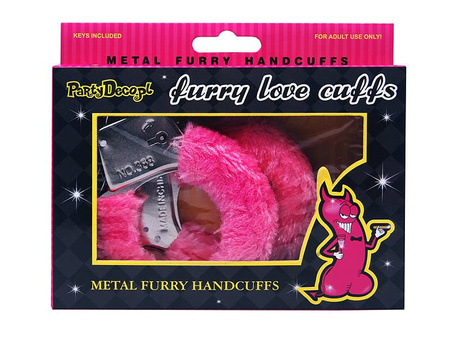 Metal Handcuffs - Pink Fur - Keys