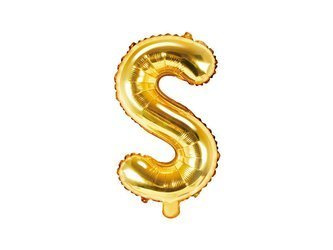 Foil balloon - Letter "S" - Gold - 35 cm