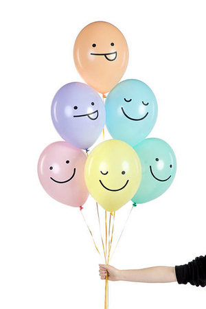 Strong 30cm Balloons - Smileys - MIX - 6 pcs