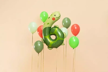 Foil balloon - Number 6 - Turtle - 75 x 96 cm - 1 pc.