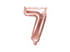 Foil balloon - Number "7" - Pink gold - 35 cm 