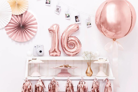 Foil balloon - Number "1" - Pink gold - 35 cm 