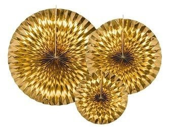 Decorative Rosettes - Gold - Metalized - 3 pieces