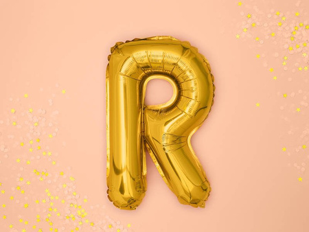 Foil balloon - Letter "R" - Gold - 35 cm