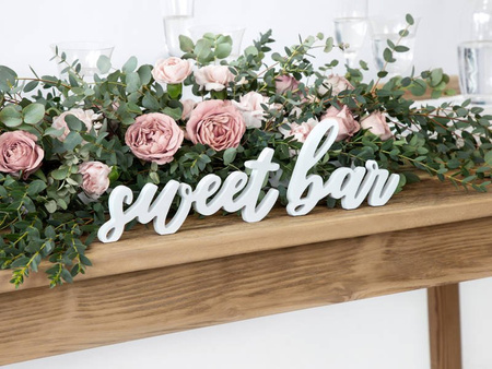 Wooden sign - Sweet Bar - Whitewashed - 37 x 10 cm