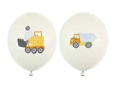 Balloons 30 cm - Construction vehicles - 6 pcs.