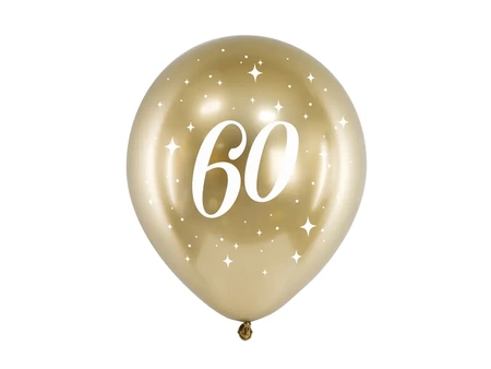 Glossy Balloons 30cm - Birthday - 60 - Gold - 6 pcs