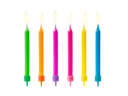 Birthday candles Colorful mix - 6.5 cm - 6 pcs.