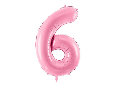 Foil balloon - Number "6" - Pink - 86cm 