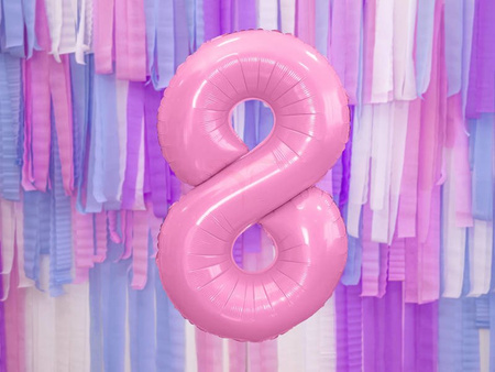 Foil balloon - Number "8" - Pink - 86cm 