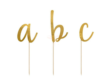 Cake topper - Alphabet - Gold - 53 pieces