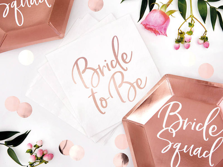 Paper napkins - Bride to Be - rose gold - 20 pieces