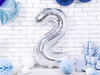 Foil balloon - Number "2" - Silver - 86 cm